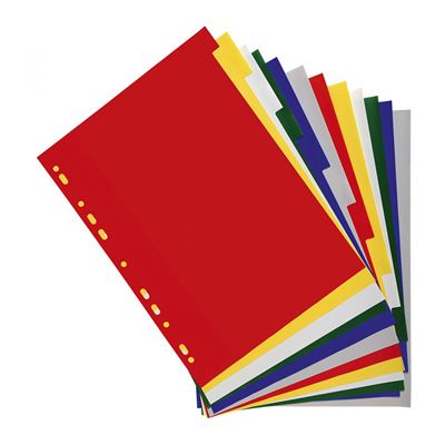 Intercalaires 12 touches couleurs polypro. 130 mic