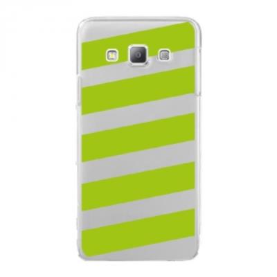 Coque rigide transparente pour Samsung Galaxy A7 avec impression Motifs bandes vertes