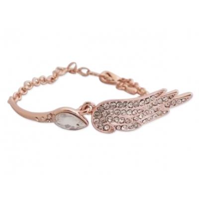 Bracelet doré scintillant avec aile d'ange bijou fantaisie pas cher