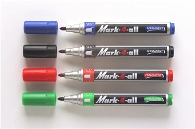 Pochette De 4 Marqueurs Tous Supports Mark-4-All Vert + Rouge + Bleu + Noir