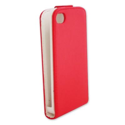 Protection cuir rouge aimanté pour iphone