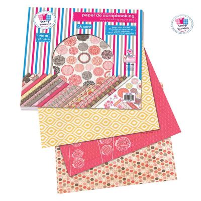 Pack 22 feuilles papier 30x30 + autocollants Enjoy