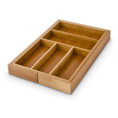 Relaxdays 10016742 range-tiroir extensible bambou 46 x 48 x 5 cm