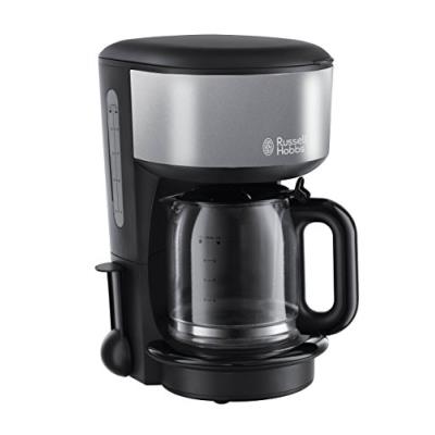 Russell hobbs cafetière colours grey - technologie de douchette avancée, 1,25 l, montée en température rapide, 1 000 w, stop goutte, porte filtre amovible, 20132-56