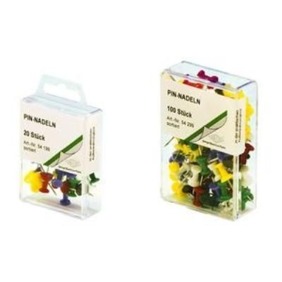 Wedo - punaises, couleurs assorties, contenu: 20 pièces longueur de laiguille: 12 mm, diamètre de tête: 10 mm, dansune boîte tr