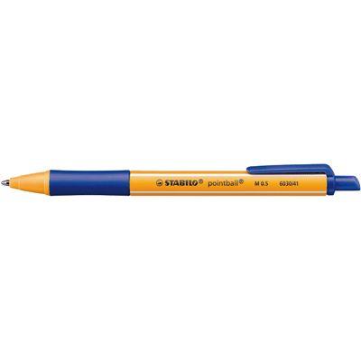 Stylo bille Pointball rétractable PM bleu grip antidérapant