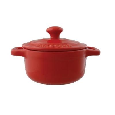 chasseur cocotte en céramique rouge piment 10 cm