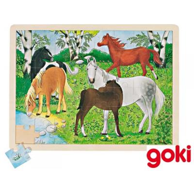 Puzzle bois Les Poneys