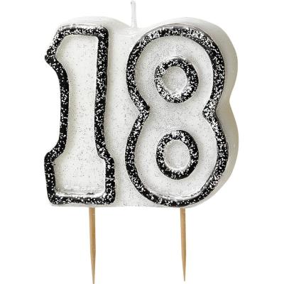 Bougie anniversaire noire 18 ans - Décoration