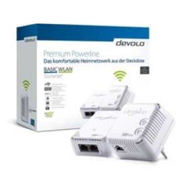 devolo BASIC WLAN - Starter Kit - bridge - HomePlug AV (HPAV) - 802.11b/g/n - 2,4 GHz - aansluitbaar aan muur (pak van 2)