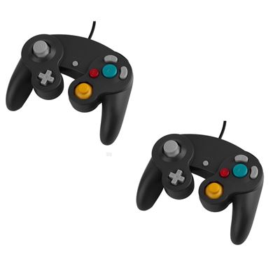 2 X Manette Pour Nintendo Wii, Wii U Et Gamecube - Noir - Straße Game ®