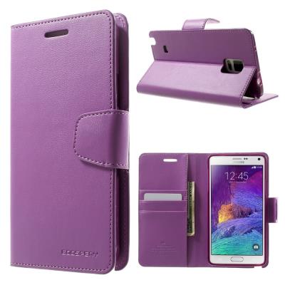 Etui en PU Mercury Sonata Magnetique pour Samsung Galaxy Note 4 N910 - Pourpre