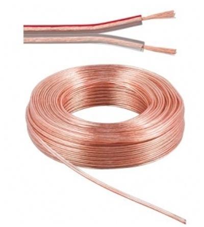 Bobine câble HP, OFC, 2x0.5mm², transparent, 10m