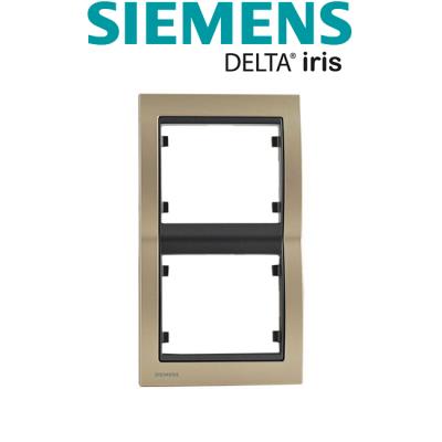 Siemens - plaque double verticale métal champagne