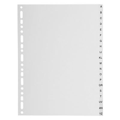 Intercalaires alphabet A-Z polypro. 130 mic gris
