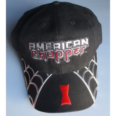 casquette american chopper noire toile d'araignée biker rock