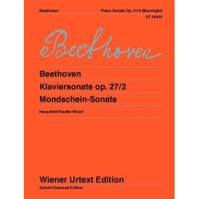 Beethoven Ludwig van - Sonate Opus 27 No2 en do# mineur dite sonate Au clair de Lune --- Piano