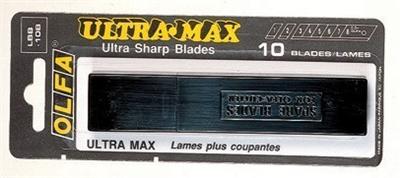 Étui 10 lames acier tungstène noires 18mm lb10bb Olfa usage professionnel