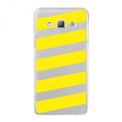 Coque rigide transparente pour Samsung Galaxy A7 avec impression Motifs bandes jaunes
