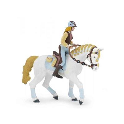 Papo - Cavalière adulte fashion bleue