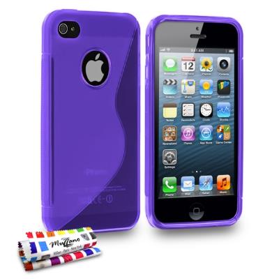 Coque Souple ORIGINALE Ultra Fine Violet , Le S,  Premium de MUZZANO pour APPLE IPHONE 5