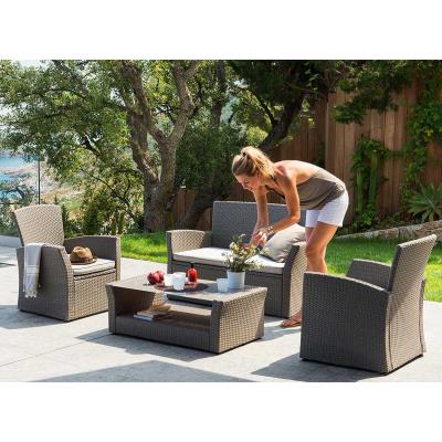 Salon de jardin résine tressée Bora Bora Taupe - Mobilier de Jardin ... Salon de jardin résine tressée Bora Bora Taupe - Mobilier de Jardin ...