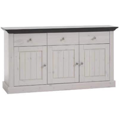 Steens group 3170250213001f monaco buffet pin massif blanc/marron foncé 145 x 46,5 x 78 cm