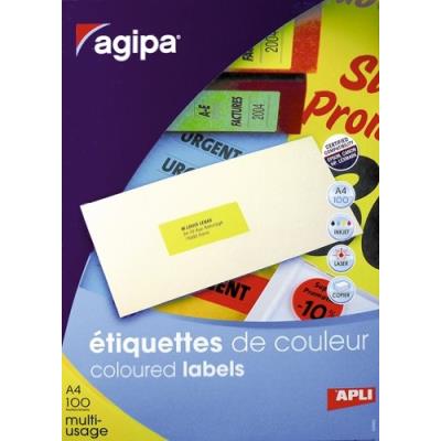 Boite 2400 etiq las jetencre 70x35 jaune fluo. apli agipa 26365