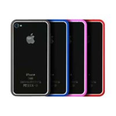 XtremeMac Thin Border - Beschermhoes voor mobiele telefoon - aluminium - fel roze - voor Apple iPhone 4, 4S