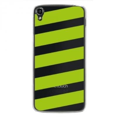 Coque rigide transparente pour Alcatel Idol-3 de 5,5 pouces impression bandes vertes