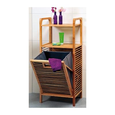 Meuble De Rangement Avec Etageres Et Panier A Linge Integre