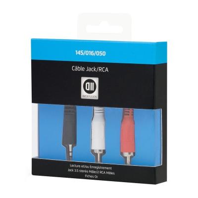 Câble Jack 3,5mm mâle/ 2RCA mâle D2 Diffusion - 0,5m