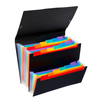 Trieur accordéon 12 positions format chèque 6 positions Rainbow Class Viquel Noir