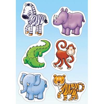 Orchard Toys - Boite de 6 puzzles en carton de 2 pièces. Thème : Les animaux de la jungle