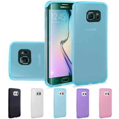 S6 EDGE , Etui Housse Silicone fine TPU Gel pour SAMSUNG GALAXY S6 EDGE (Bleu)