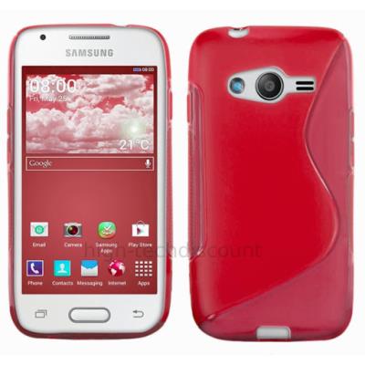 Housse etui coque silicone gel fine pour Samsung G357 Galaxy Ace 4 4G + film ecran - ROUGE