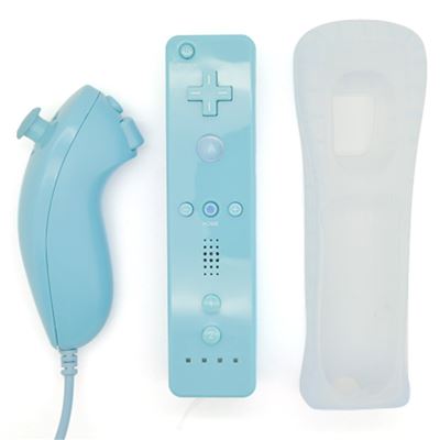 Manette Wiimote - Nunchunk - compatible avec Nintendo WII WII mini WII U Bleu