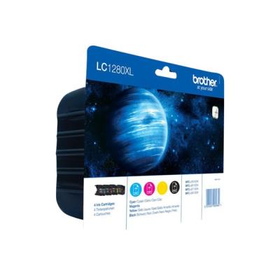 Brother LC1280XL Value Pack - 4 - zwart, geel, cyaan, magenta - origineel - inktcartridge