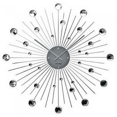Horloge Murale Crystal Géante Karlsson Couleur Argenté Matière Métal