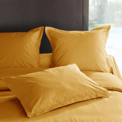 Taie d'oreiller percale Méline 2 LABELIS SIM 65 x 65 cm Jaune miel