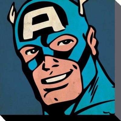 MARVEL COMICS - Canvas 40X40 '38mm' - CAPTAIN AMERICA Close-Up