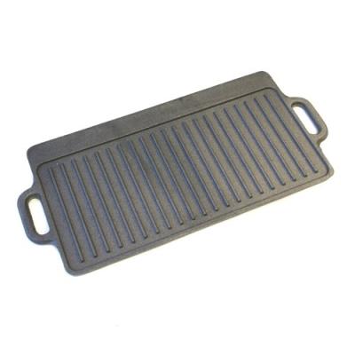 KitchenCraft Deluxe Cast Iron Reversible Griddle 45 x 23cm For BBQ or Hob