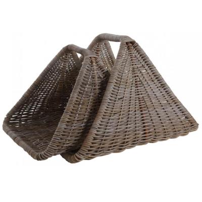 Lot de 2 paniers à bûches en poelet coloris gris -PEGANE-