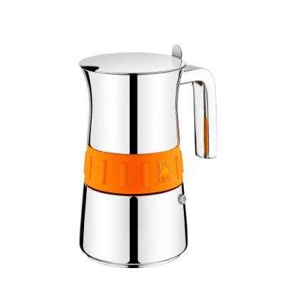 Bra elegance cafetière en acier inoxydable 18/10 10 tasses gris/orange