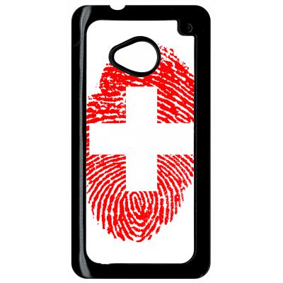 Coque HTC m7 empreinte digitale drapeau suisse switzerland