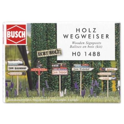 BUSCH ENVIRONNEMENT - BUE1488 - MODÉLISME FERROVIAIRE - PANCARTES EN BOIS