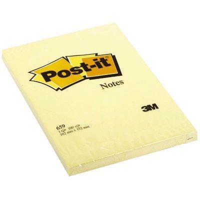 3m - Post It Repositionnable 102x152mm Jaune - Bloc De 100f