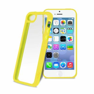 PURO Clear - Coque de protection pour téléphone portable - plastique, silicone - jaune - pour Apple iPhone 5c