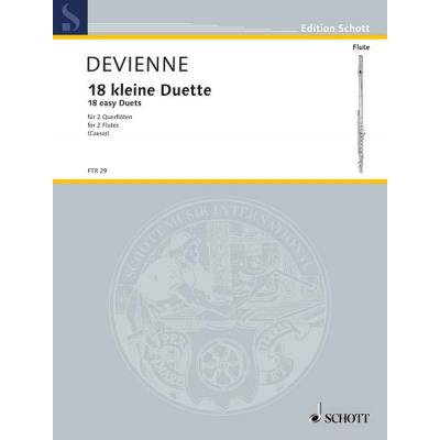 Partitions classique SCHOTT DEVIENNE FRANCOIS - 18 DUOS FACILES - 2 FLUTES Flûte traversière