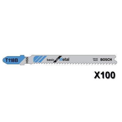 Lot De 100 Lames De Scie Sauteuse Basic For Metal T118B L 92 Mm Bosch 2608631965